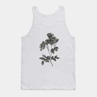 Peony flower stem - B&W Tank Top